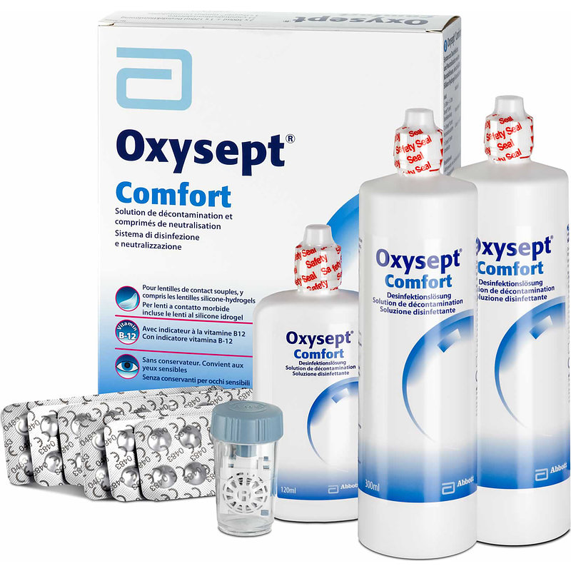 Oxysept Comfort Economy Pack Abbott Medical Optics (amo) Peroxid Kontaktlinsen-Pflegemittel 2x300 ml + 120 ml