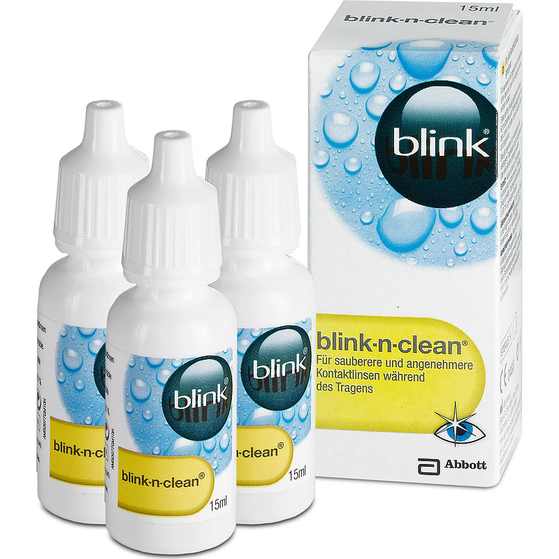 Blink-n-clean 3er Set Abbott Medical Optics (amo) Nachbenetzung Kontaktlinsen-Pflegemittel 3x15 ml