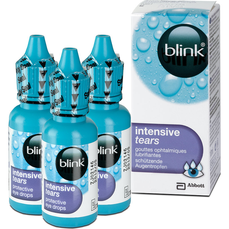 Blink Intensive Tears 3er Set Abbott Medical Optics (amo) Nachbenetzung Kontaktlinsen-Pflegemittel 3x10 ml