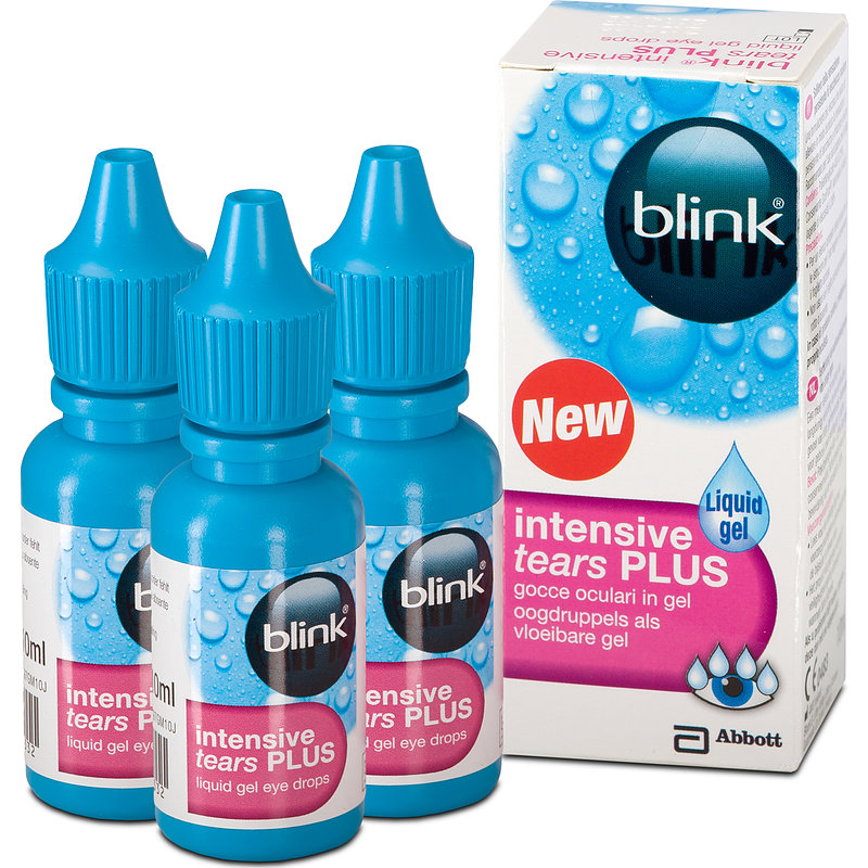 Blink Intensive Tears Plus 3er Set Abbott Medical Optics (amo) Nachbenetzung Kontaktlinsen-Pflegemittel 3x10 ml