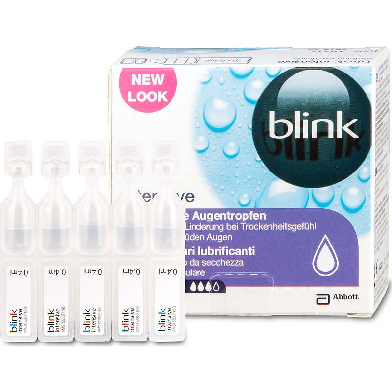 Blink Intensive Tears Augentropfen Abbott Medical Optics (amo) Nachbenetzung Kontaktlinsen-Pflegemittel 8 ml