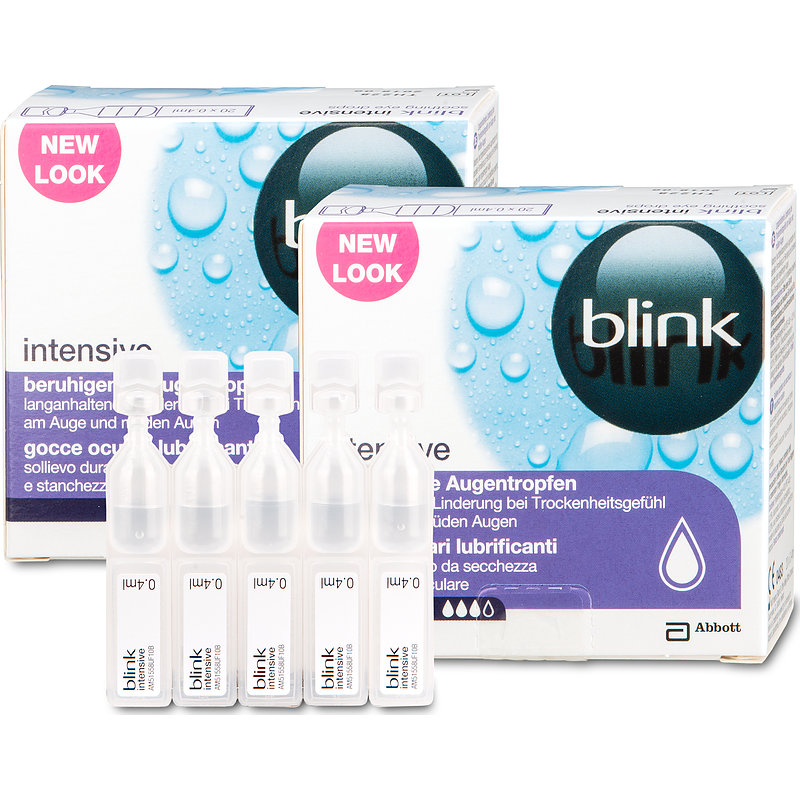 Blink Intensive Tears Augentropfen 3er Set Abbott Medical Optics (amo) Nachbenetzung Kontaktlinsen-Pflegemittel 24 ml