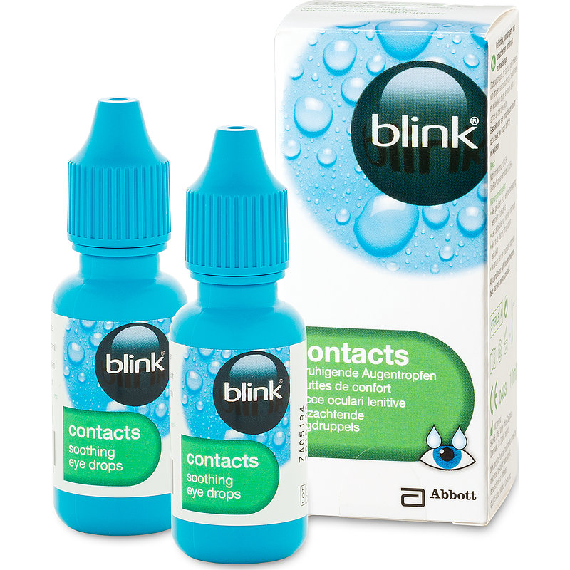 Blink Contacts Eye Drops Abbott Medical Optics (amo) Nachbenetzung Kontaktlinsen-Pflegemittel 3x10 ml