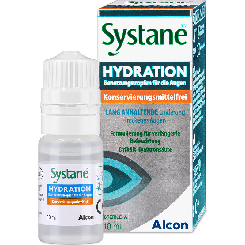 Systane Hydration Ohne Konservierungsmittel Alcon Nachbenetzung Kontaktlinsen-Pflegemittel 1x10 ml