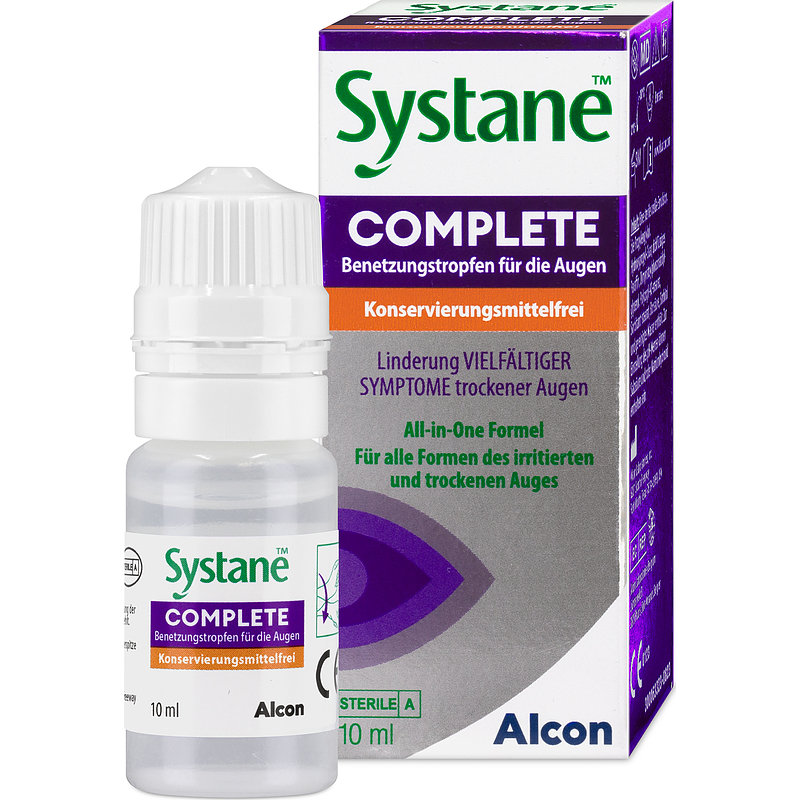 Systane Complete Ohne Konservierungsmittel Alcon Nachbenetzung Kontaktlinsen-Pflegemittel 1x10 ml