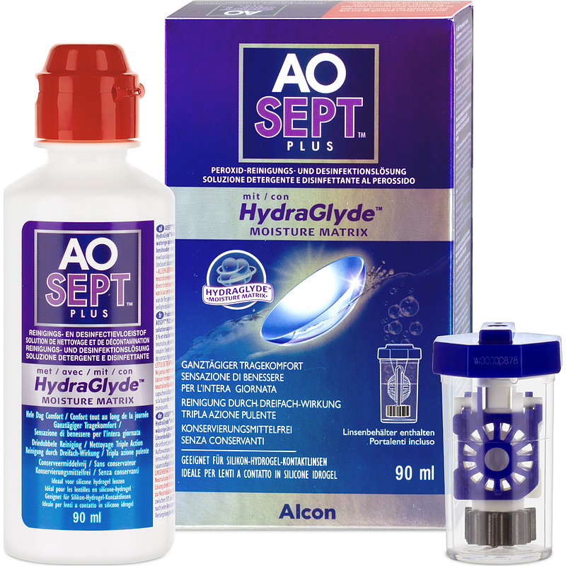 Aosept Plus Mit Hydraglyde Alcon Peroxid Kontaktlinsen-Pflegemittel 1x90 ml