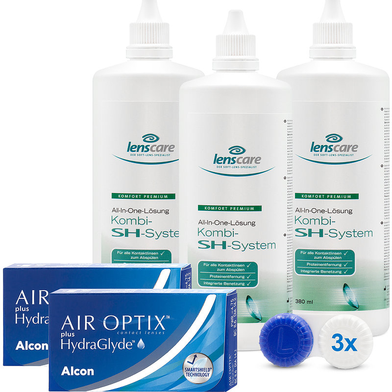 Air Optix Plus Hydraglyde Kombi-sh 3er Set Alcon Monatslinsen Sparsets