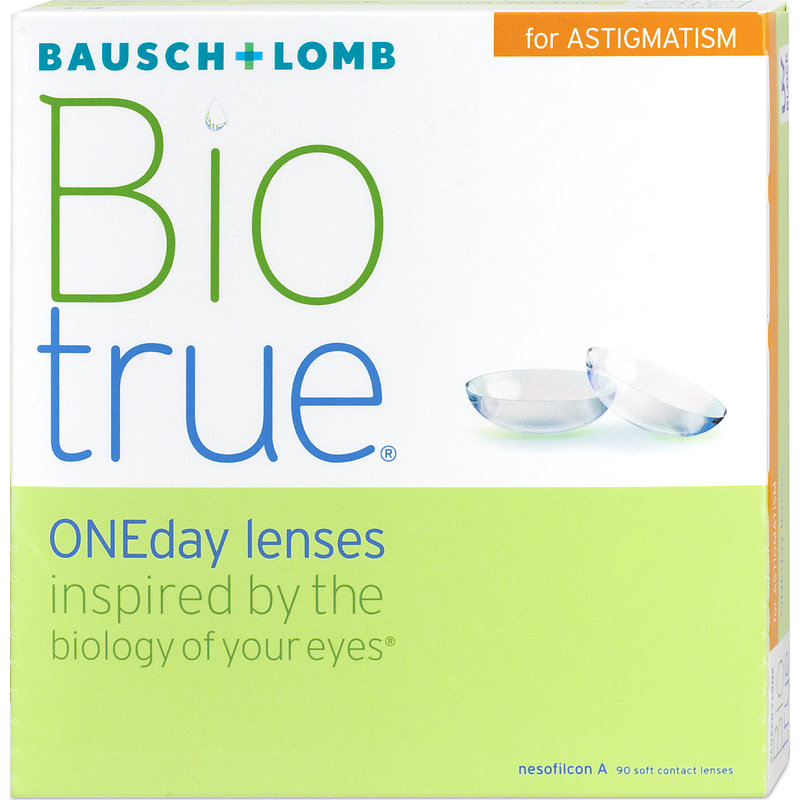 Biotrue Oneday For Astigmatism 90er Box Bausch & Lomb Tageskontaktlinsen 0,00 Achse 180 Zyl. -1,75