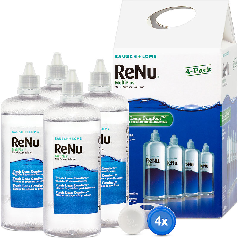 Renu Multiplus 4er Set Bausch & Lomb All-in-One-System Kontaktlinsen-Pflegemittel 4x360 ml