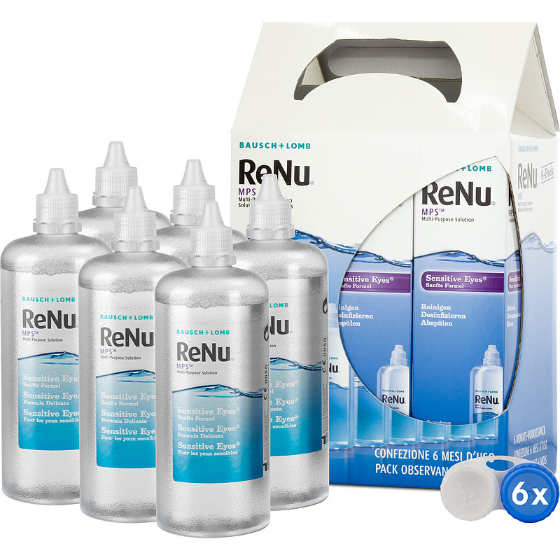 Renu Mps Sensitive Eyes 6er Set Bausch & Lomb All-in-One-System Kontaktlinsen-Pflegemittel 6x240 ml