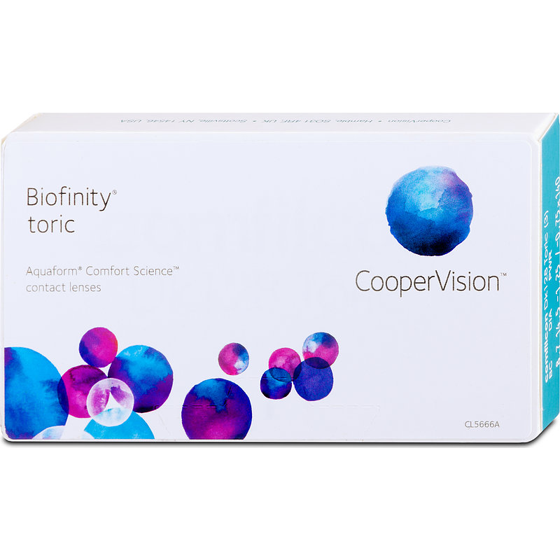 Biofinity Toric 6er Box Cooper Vision Monatskontaktlinsen +4,75 Achse 140 Zyl. -1,75