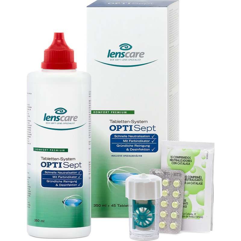 Optisept Lenscare Peroxid Kontaktlinsen-Pflegemittel 1x350 ml