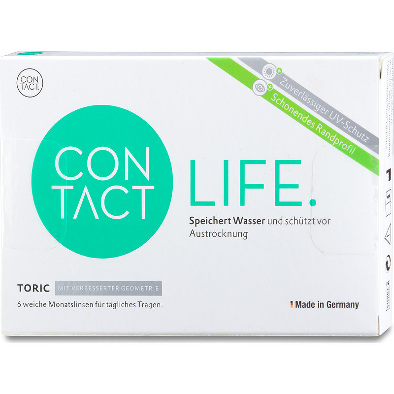 Contact Life Toric 6er Box, Bc 8,6 Wöhlk Monatskontaktlinsen +6,00 Achse 30 Zyl. -1,75