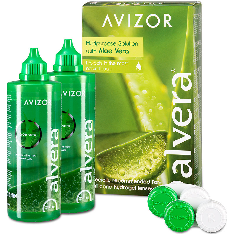 Avizor Alvera 2er Set Mpg&e All-in-One-System Kontaktlinsen-Pflegemittel 2x350 ml