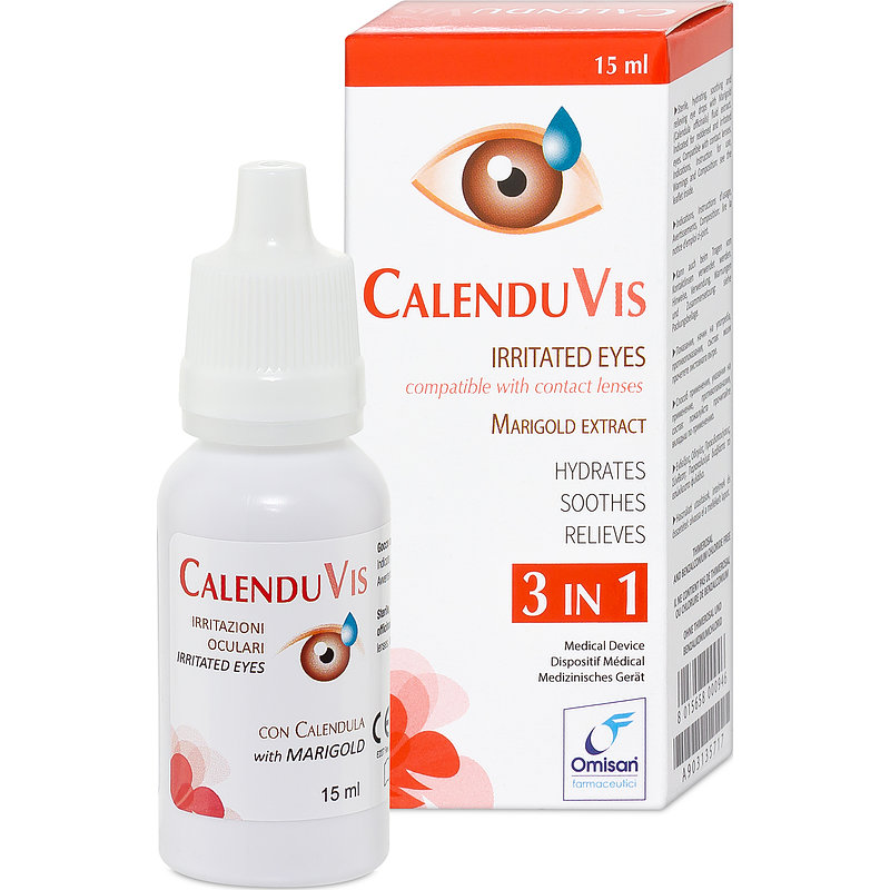 Calenduvis Omisan Nachbenetzung Kontaktlinsen-Pflegemittel 15 ml