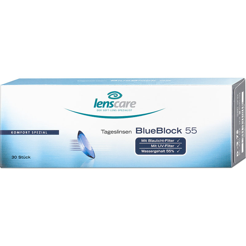 Blueblock 55 Tageslinsen 30er Box Lenscare Tageskontaktlinsen -1,25