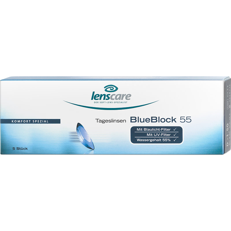 Blueblock 55 Tageslinsen 5er Box Lenscare Tageskontaktlinsen -4,00