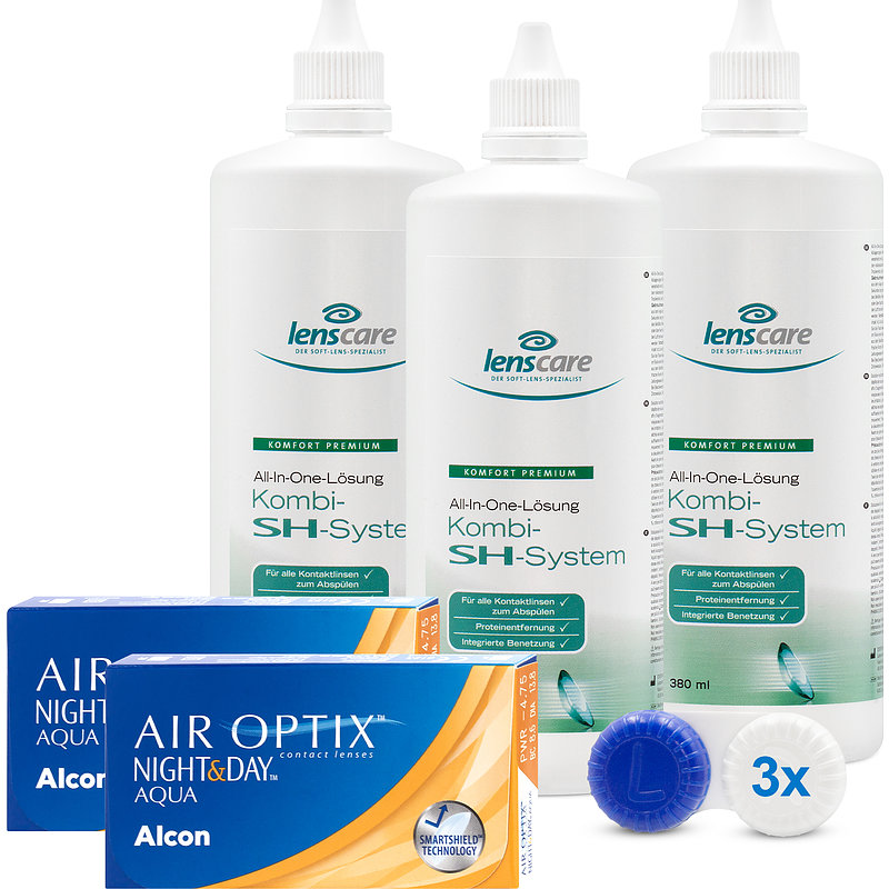 Air Optix Night&day Aqua, Bc 8,6 Kombi-sh-system 3er Set Alcon Monatslinsen Sparsets