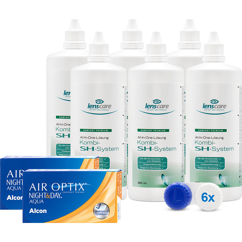 Air Optix Night&day Aqua, Bc 8,4 Kombi-sh-system 6er Set Alcon Monatslinsen Sparsets