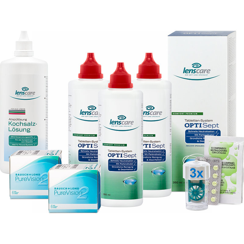 Purevision 2 Hd Optisept 3er Set Bausch & Lomb Monatslinsen Sparsets